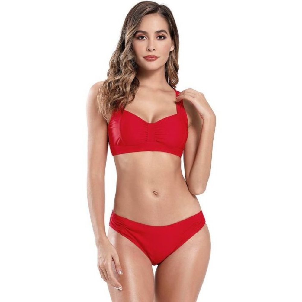 Shekini Ruched Side Bikini Set L